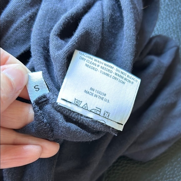 SPRWMN Love Edit Tee Long Sleeve Crop Top Navy Blue Crew Neck Sz S NEW - Picture 7 of 9